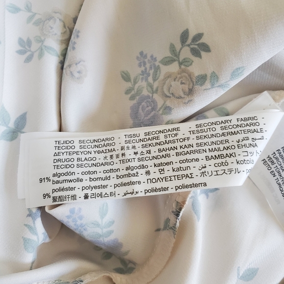 New Zara Floral Satin Printed Crochet Cream Maxi Tank Dress Cottagecore Small - Picture 12 of 14